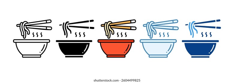 Noodles Icon Set Multiple Style Collection