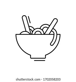 Noodles icon. Simple line, outline vector elements of kitchen object for ui and ux, website or mobile application
