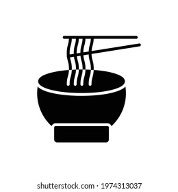 noodles icon solid style vector for your web, mobile app logo UI design