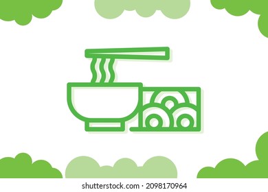 Noodles icon symbol sign from modern grocery collection for mobile concept and web apps design. Food, shopping and market related vector line icons. 