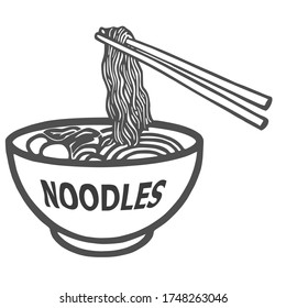 Noodles icon. Template isolated on white background. Flat style graphic design. Can be used for any purposes. Vector EPS10