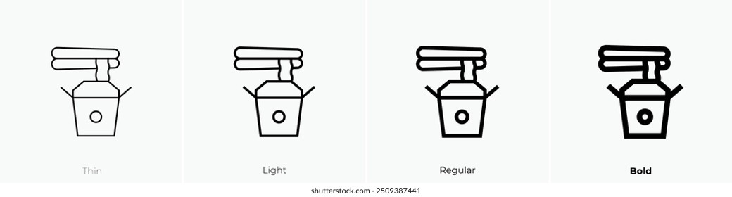 noodles icon. Thin, Light Regular And Bold style design isolated on white background