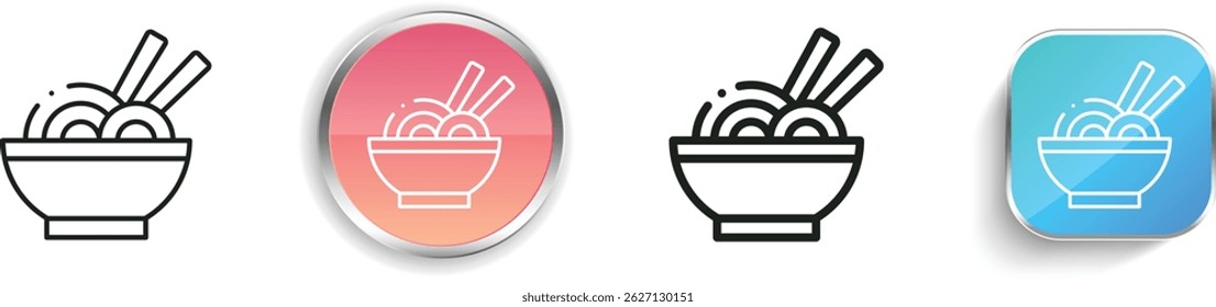 noodles icon. Thin Linear, Regular and Button Style Design Isolated On White Background