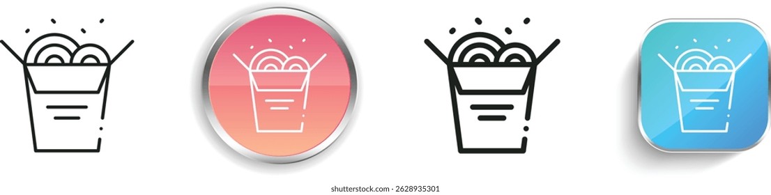 noodles icon. Thin Linear, Regular and Button Style Design Isolated On White Background