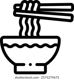 noodles icon. Thin Linear Style Design Isolated On White Background