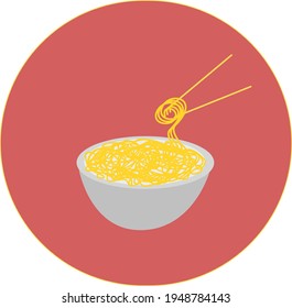 Noodles icon vector illustration graphic