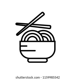 Noodles icon vector isolated on white background, Noodles transparent sign