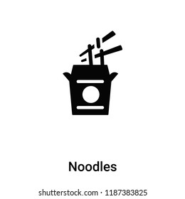 Noodles icon vector isolated on white background, logo concept of Noodles sign on transparent background, filled black symbol