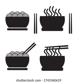 Noodles icon vector isolated on white background, logo concept of Noodles sign on transparent background, 