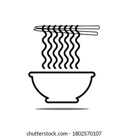 Vector de icono de fideos aislado en fondo blanco, concepto de logotipo del signo de fideos