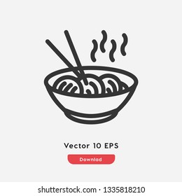 noodles icon vector. Linear style sign for mobile concept and web design. noodles symbol illustration. Pixel vector graphics - Vector.