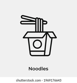 noodles icon vector. Linear style sign for mobile concept and web design. noodles symbol illustration. Pixel vector graphics - Vector.
