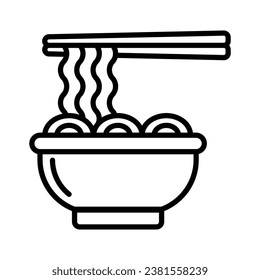 Noodles icon vector on trendy design