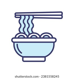 Noodles icon vector on trendy design