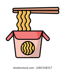 Vector de iconos de fideos en diseño de moda