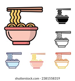 Noodles icon vector on trendy design