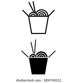 Noodles icon vector set. pasta illustration sign collection. fast food symbol.