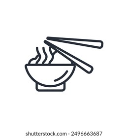 Noodles icon. vector.Editable stroke.linear style sign for use web design,logo.Symbol illustration.