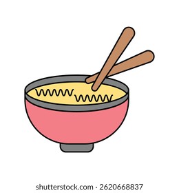 Icono de fideos con fondo blanco Vector Ilustración de stock