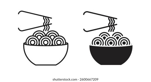 Noodles icons graphics set vectors