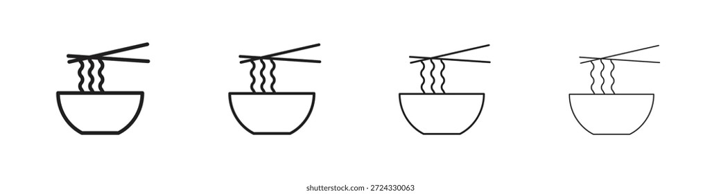 Iconos de los fideos para el concepto móvil y el color del Diseño web editables