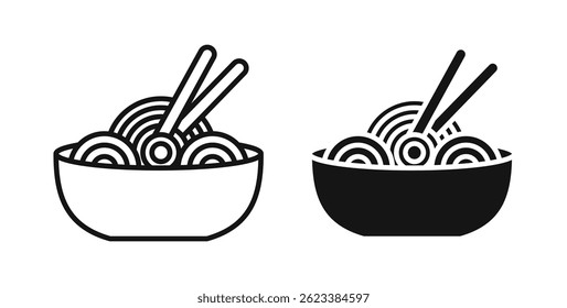 Noodles icons on white background for web