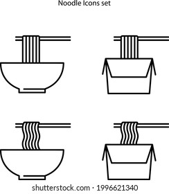 noodles icons set isolated on white background. noodles icon thin line outline linear noodles symbol for logo, web, app, UI. noodles icon simple sign.