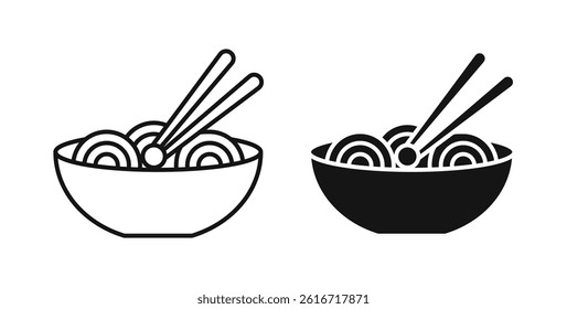 Noodles icons set for website design