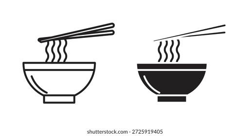 Iconos de fideos. Icono lineal de Vector aislado sobre fondo blanco.
