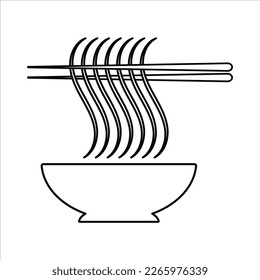 Noodles illustration on white background