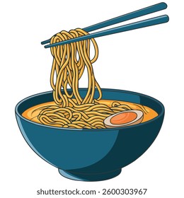 Noodles isolated vector illustration on white background