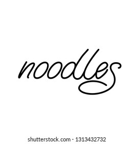 Noodles lettering logo design. Vector illustration.