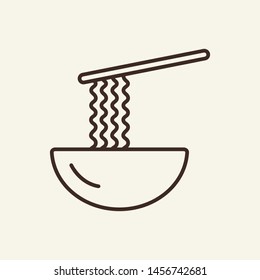 Noodles line icon. Spaghetti, macaroni, meal. Food concept. Vector illustration can be used for topics like food, culinary, nourishment