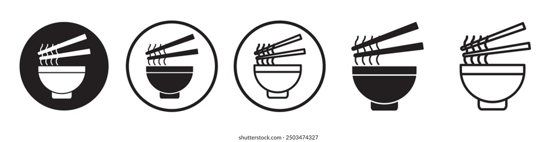 Noodles line icon vector set.