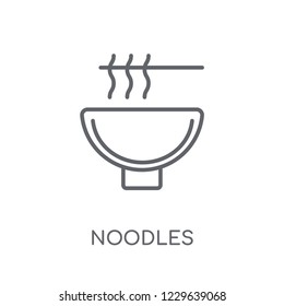 Noodles linear icon. Modern outline Noodles logo concept on white background from kitchen collection. Suitable for use on web apps, mobile apps and print media.