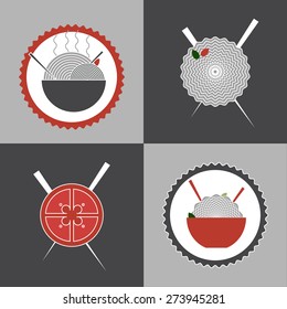 noodles logo collection, restaurant logo, banner, concept