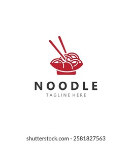 Noodles logo design template, fast food restaurant suitable for business related to ramen