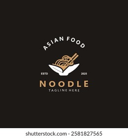 Noodles logo design template, fast food restaurant suitable for business related to ramen