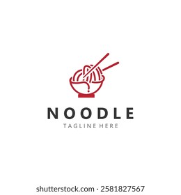 Noodles logo design template, fast food restaurant suitable for business related to ramen