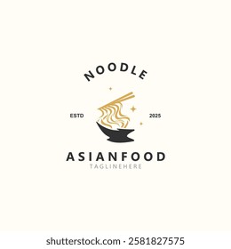 Noodles logo design template, fast food restaurant suitable for business related to ramen