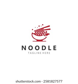 Noodles logo design template, fast food restaurant suitable for business related to ramen