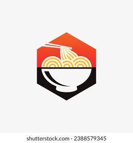 Noodles logo design template for ramen restaurant with creative element concept
