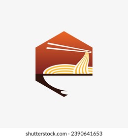 Noodles logo design template for ramen restaurant with creative element concept