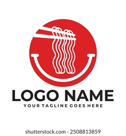 Noodles logo design template for ramen restaurant with creative element concept