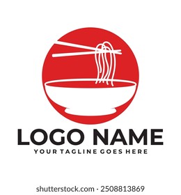 Noodles logo design template for ramen restaurant with creative element concept