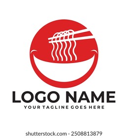 Noodles logo design template for ramen restaurant with creative element concept