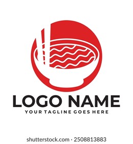 Noodles logo design template for ramen restaurant with creative element concept