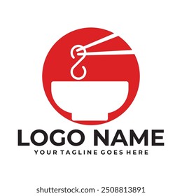 Noodles logo design template for ramen restaurant with creative element concept