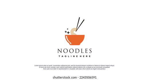Noodles logo illustration with creative design icon template