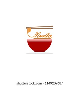 The Noodles logo template, suitable for any business related to noodles, fast food restaurants, Korean food, Japanese food or any other business.Vector illustration.